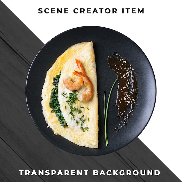 Main course food plate transparent PSD