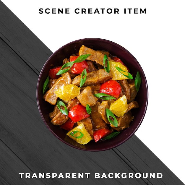 main course food plate transparent psd