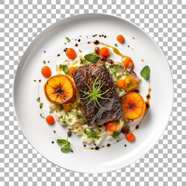 Main course menu on transparent background