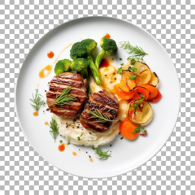 Main course menu on transparent background