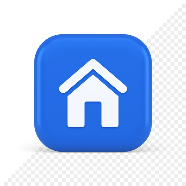 main internet page button homepage house with roof navigation cyberspace interface 3d icon