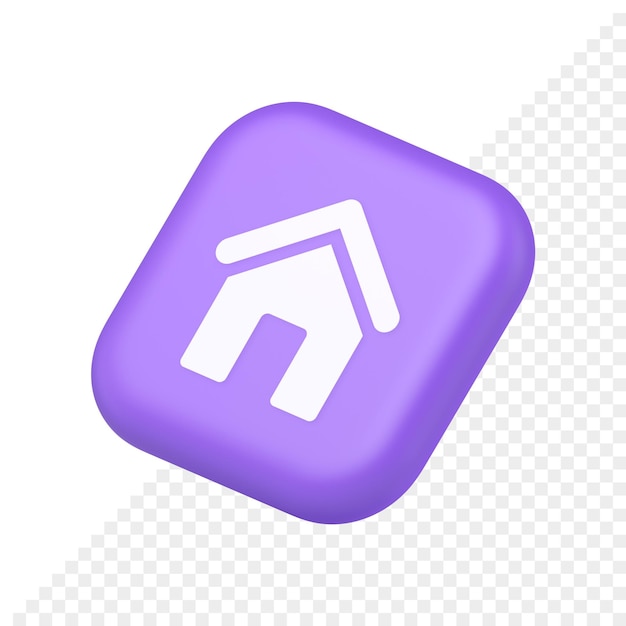 Main internet page button homepage house with roof navigation cyberspace interface 3d isometric icon