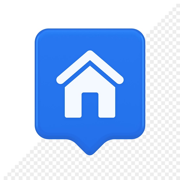 main internet page button homepage house with roof navigation cyberspace interface 3d speech bubble icon