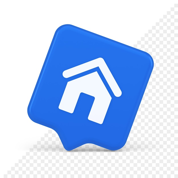 main internet page button homepage house with roof navigation cyberspace interface 3d speech bubble icon