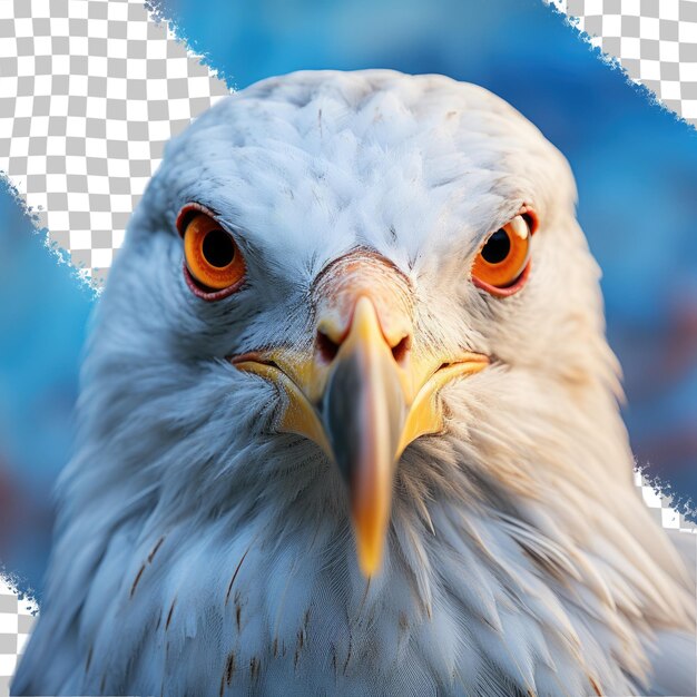 PSD maintaining eye contact with seagulls transparent background