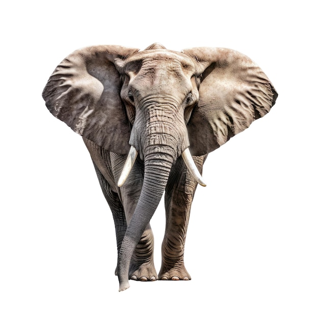 PSD a majestic elephant standing against a dramatic black backdrop transparent generative ai