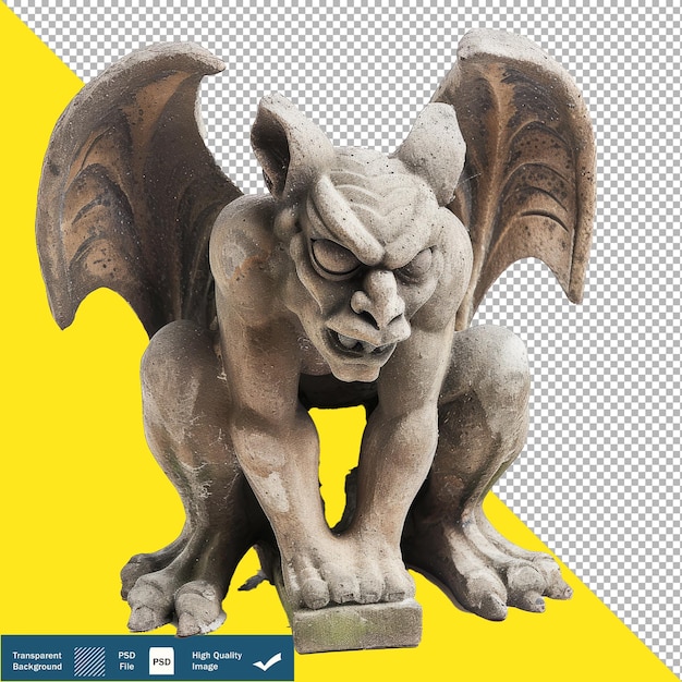 PSD majestic gargoyle transparent background png psd