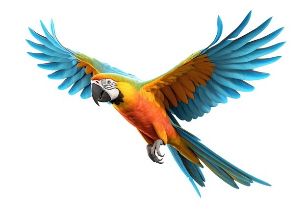 Majestic Macaw Parrot Soaring Gracefully Generative AI