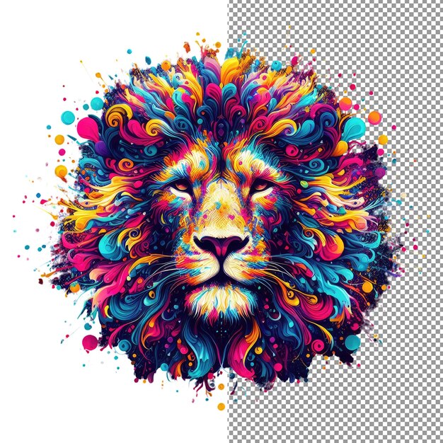 PSD majestic mane premium png isolamento di un potente leone