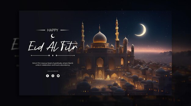 A majestic masterpiece the arabic mosque at night booklet psd template