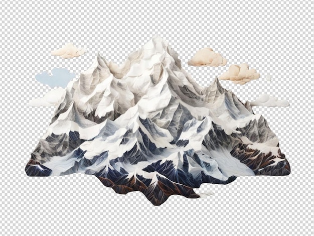 Majestic mountain peaks with snowcapped summits cut out png transparent