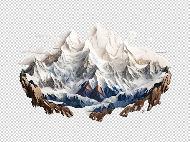 PSD majestic mountain peaks with snowcapped summits cut out png transparent