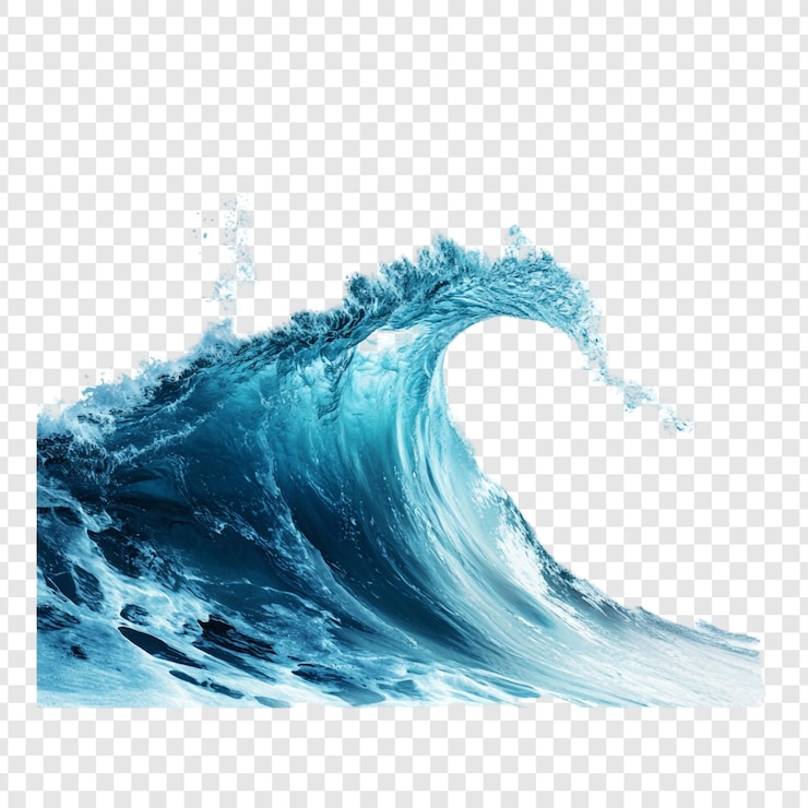 PSD majestic ocean wave a stunning blue surge