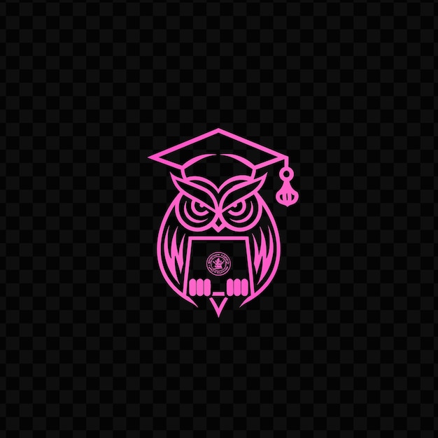 PSD majestic owl animal mascot logo z czapką do ukończenia studiów i dyplomem psd vector t-shirt tattoo ink art