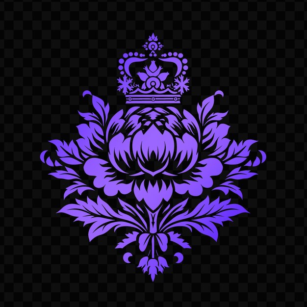 PSD majestic peony crest logo with snowflake inlays and a regal creative psd vector design cnc tattoo