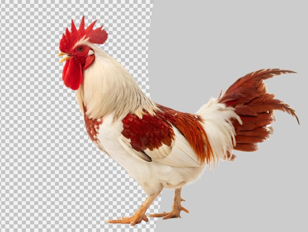 투명 한 배경 에 높이 서 있는 웅장 한 빨간색 과 색 
