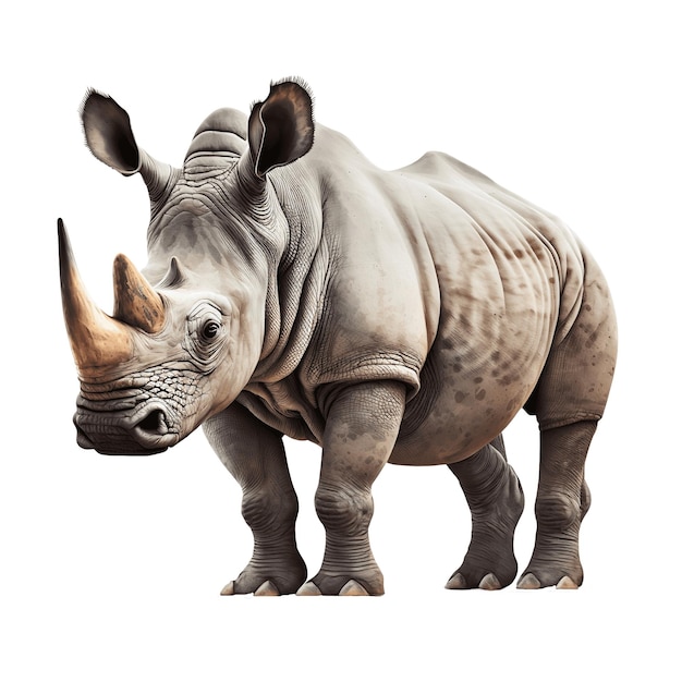 PSD un maestoso rinoceronte isolato su sfondo trasparente creato con intelligenza artificiale generativa