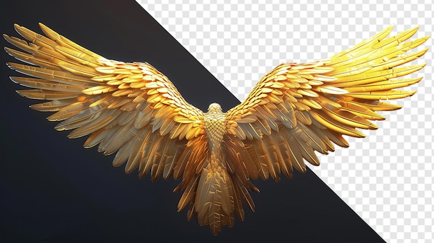 majestic spread archangel wings illustration on black