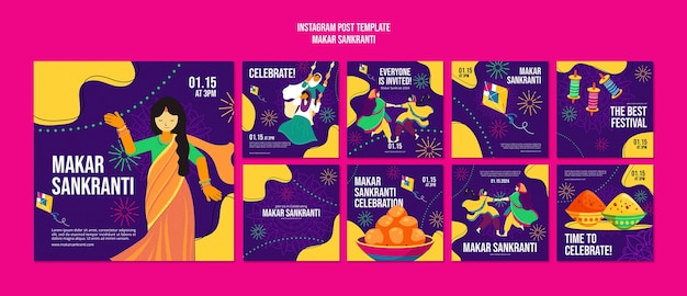 PSD makar sankranti  template design