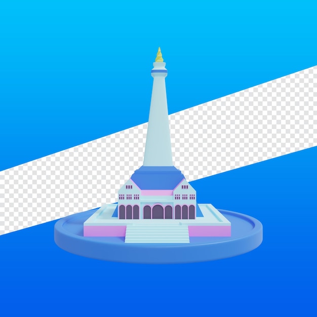 PSD makassar mandala monument 3d-rendering pictogram