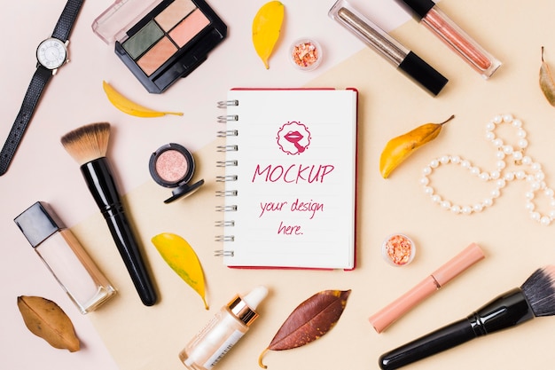 Make-up accessoires concept mock-up