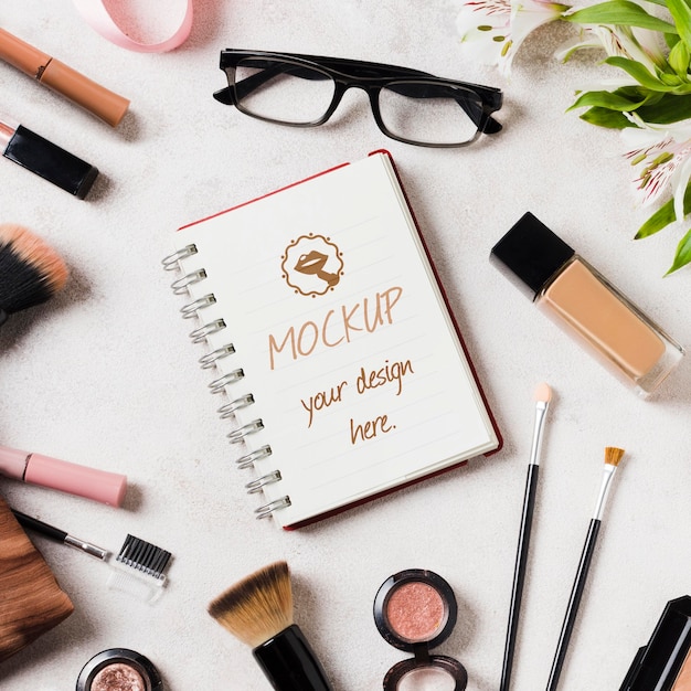 Make-up accessoires concept mock-up