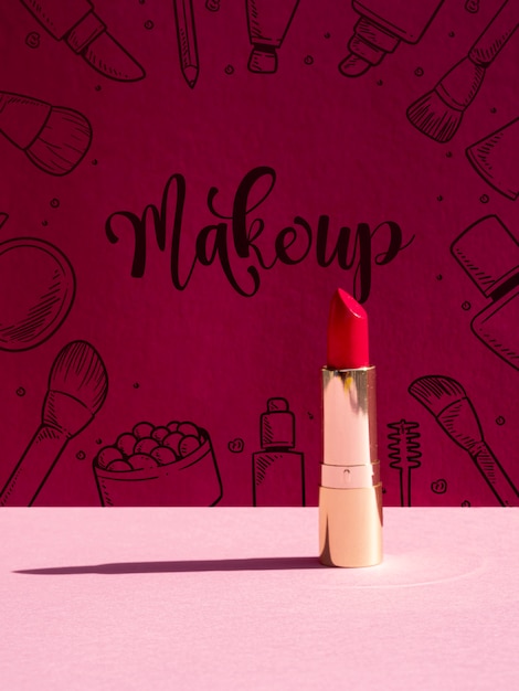 PSD make up background with lipstick