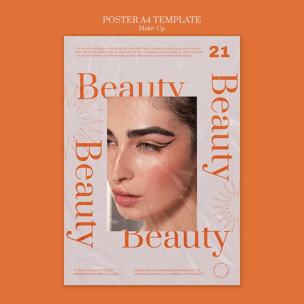 Make up beauty poster template