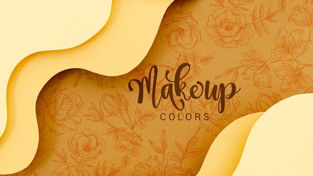 PSD make up colors background with flowers
