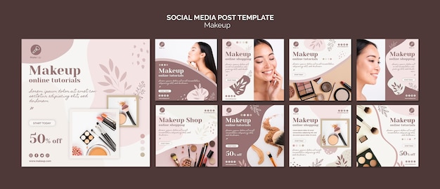 PSD make-up concept social media post template