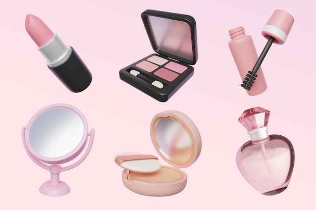 make-up cosmetica 3D-iconen set