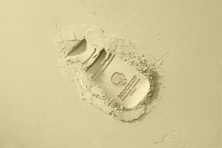 PSD make-up product imprint in fine powder mock-up