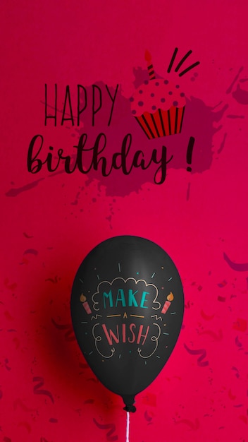 Make a wish balloon and happy birthday
