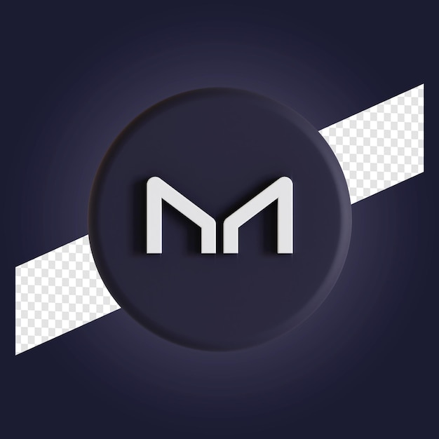 Maker cryptocurrency symbool logo 3d illustratie Maker cryptocurrency symbool logo 3d illustratie
