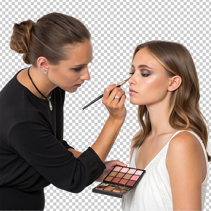 PSD makeup artist applying eyeshadow