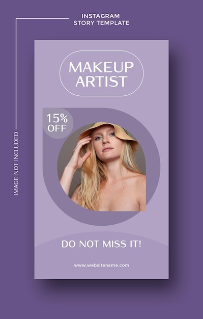 makeup artist social media story template