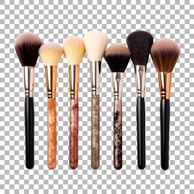 PSD makeup brush set on transparent background