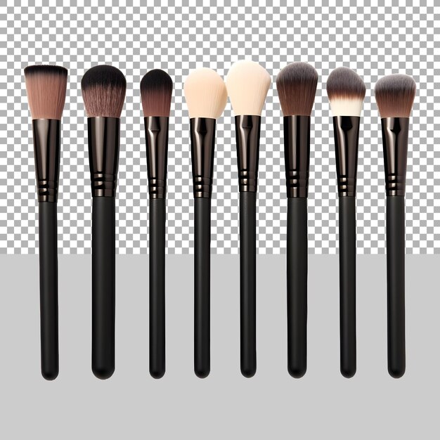 PSD makeup brushes on transparent background ai generated