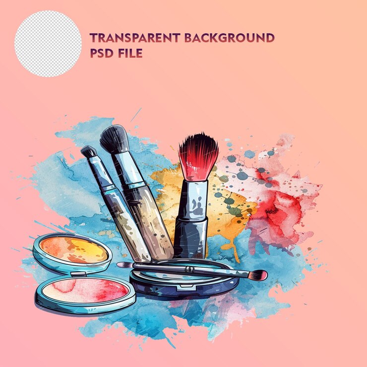 PSD makeup cosmetics products transparent background psd file