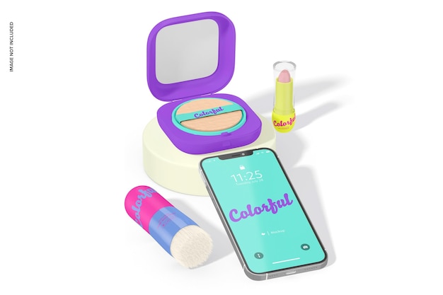 PSD makeup and devices mockup, leaned