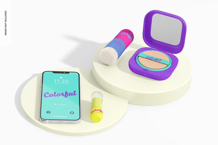 PSD makeup and devices mockup, perspective