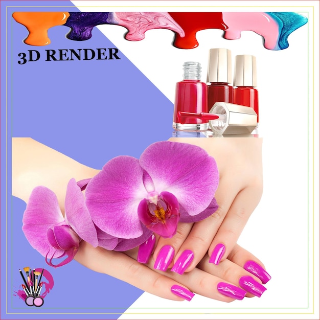 PSD makeup fairness beauty cream beautiful face hand foot glittering nail polish