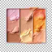 PSD makeup palette on transparent background