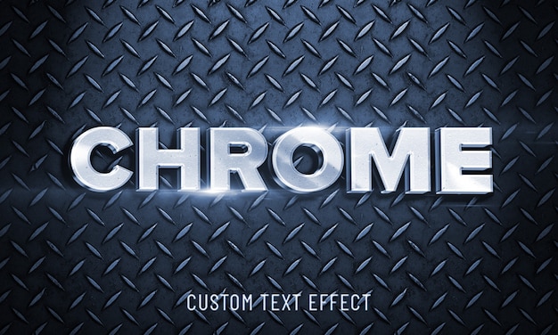 Makieta 3D błyszczący styl czcionki chrom