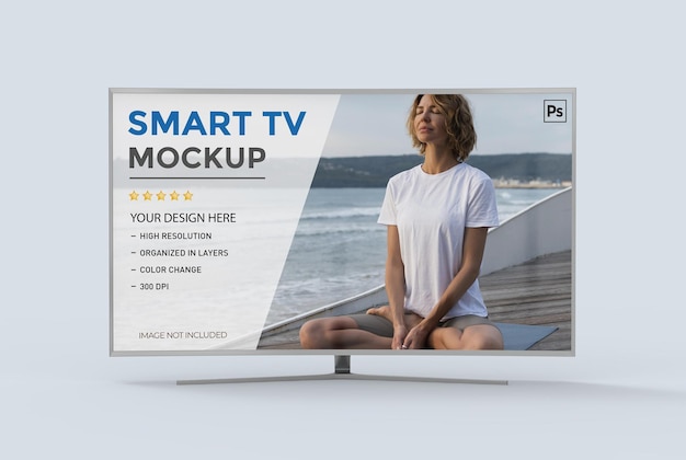 Makieta 3d Smart Tv Na Białym Tle Renderowania