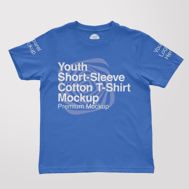 Makieta bawełnianej koszulki z krótkim rękawem dla młodzieży