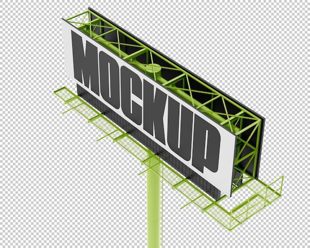 Makieta billboardu na przezroczystym tle. renderowanie 3d - ilustracja