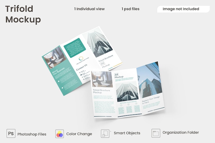 PSD makieta broszury trifold premium psd
