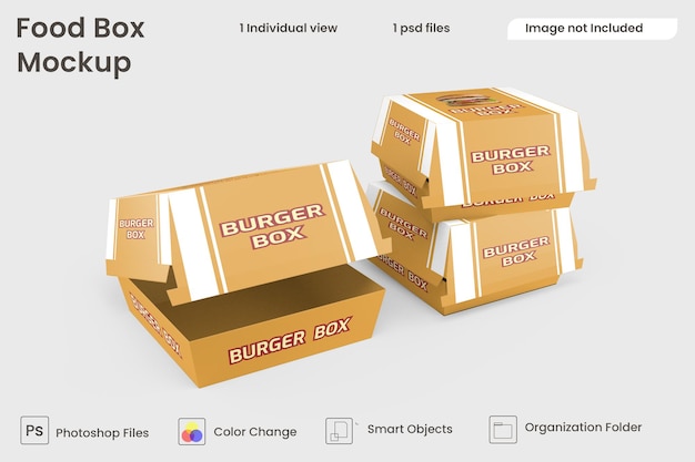 Makieta Burger Box Premium Psd