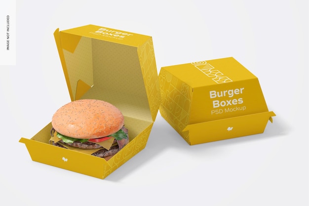 Makieta Burger Boxes, Otwarta I Zamknięta